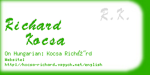 richard kocsa business card